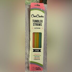 6 Glitter Tumbler Straws for 40 oz Tumblers